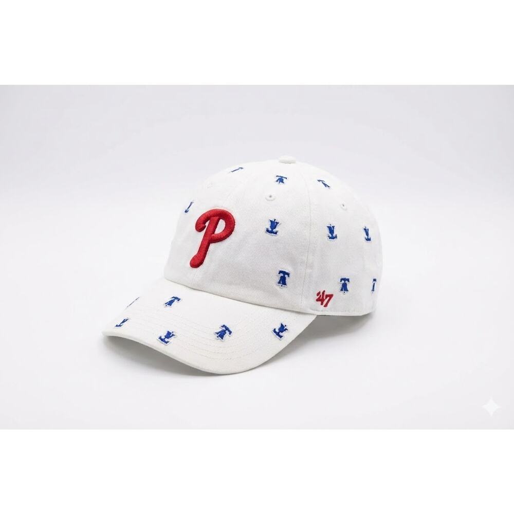 Philadelphia Phillies '47 Brand Hat Women's White Liberty Bell Clean Up Adjustab